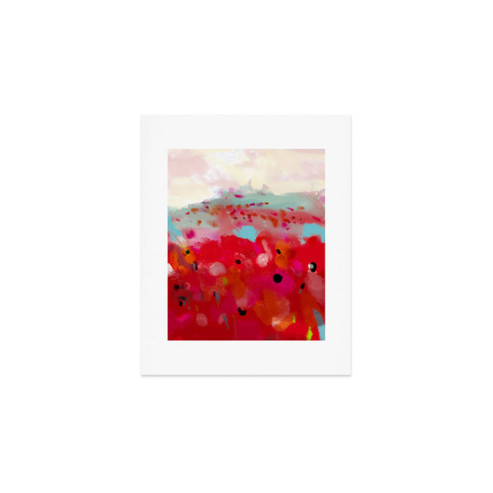 red poppies field abstract Art Print Gallery Image 1