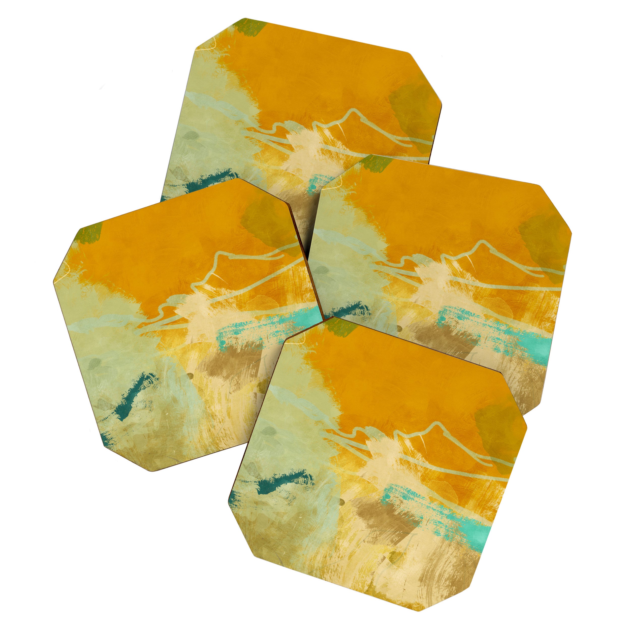 summer green abstract art 2 Coaster Gallery Image 1