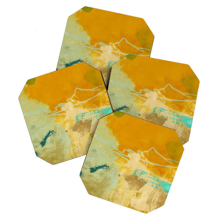 summer green abstract art 2 Coaster Gallery Image 1