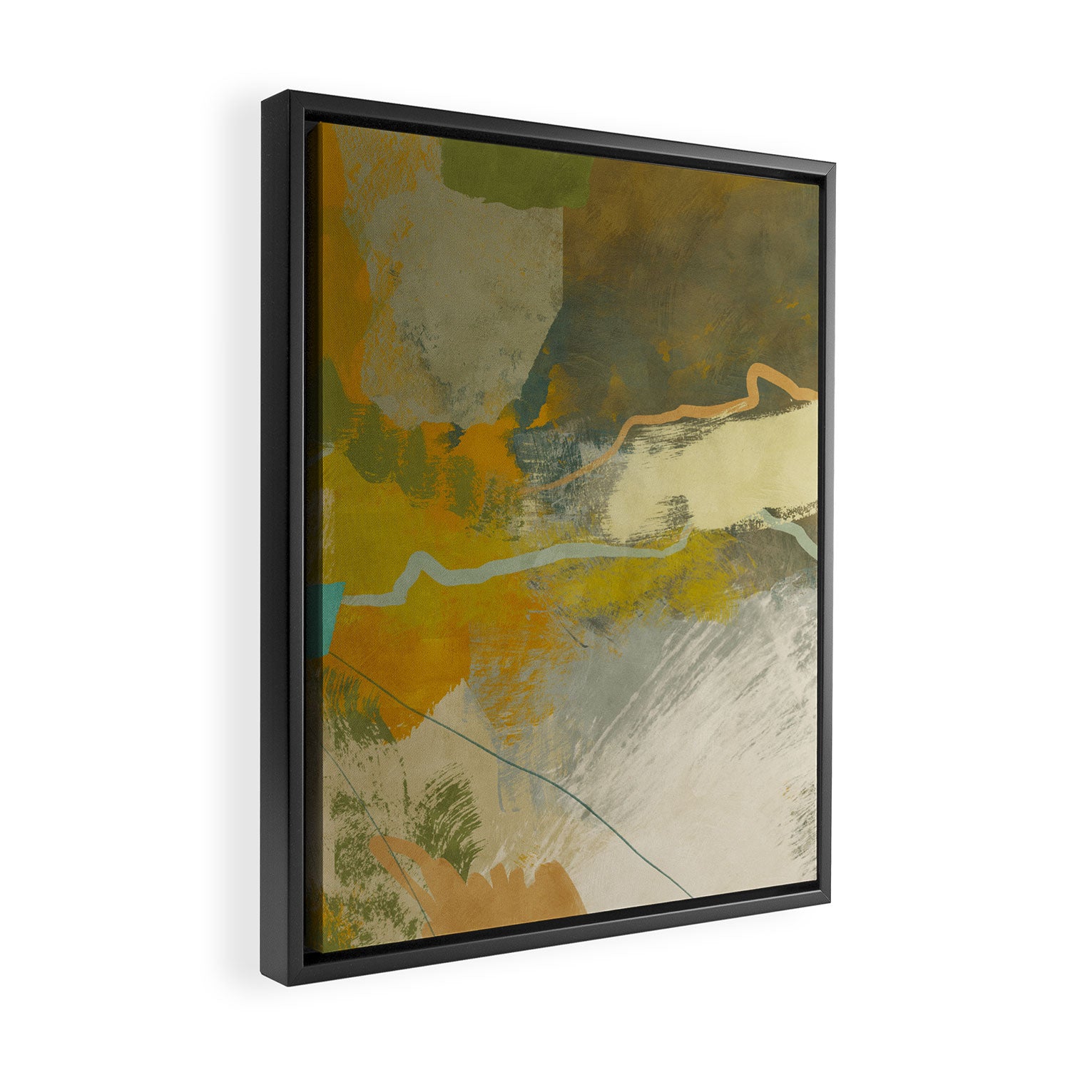 summer green abstract art 3 Framed Canvas Print Gallery Image 2