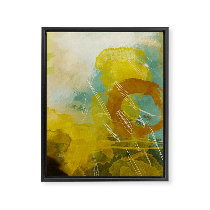 summer landscape 2 triptych abstract art Framed Canvas Print Gallery Image 6