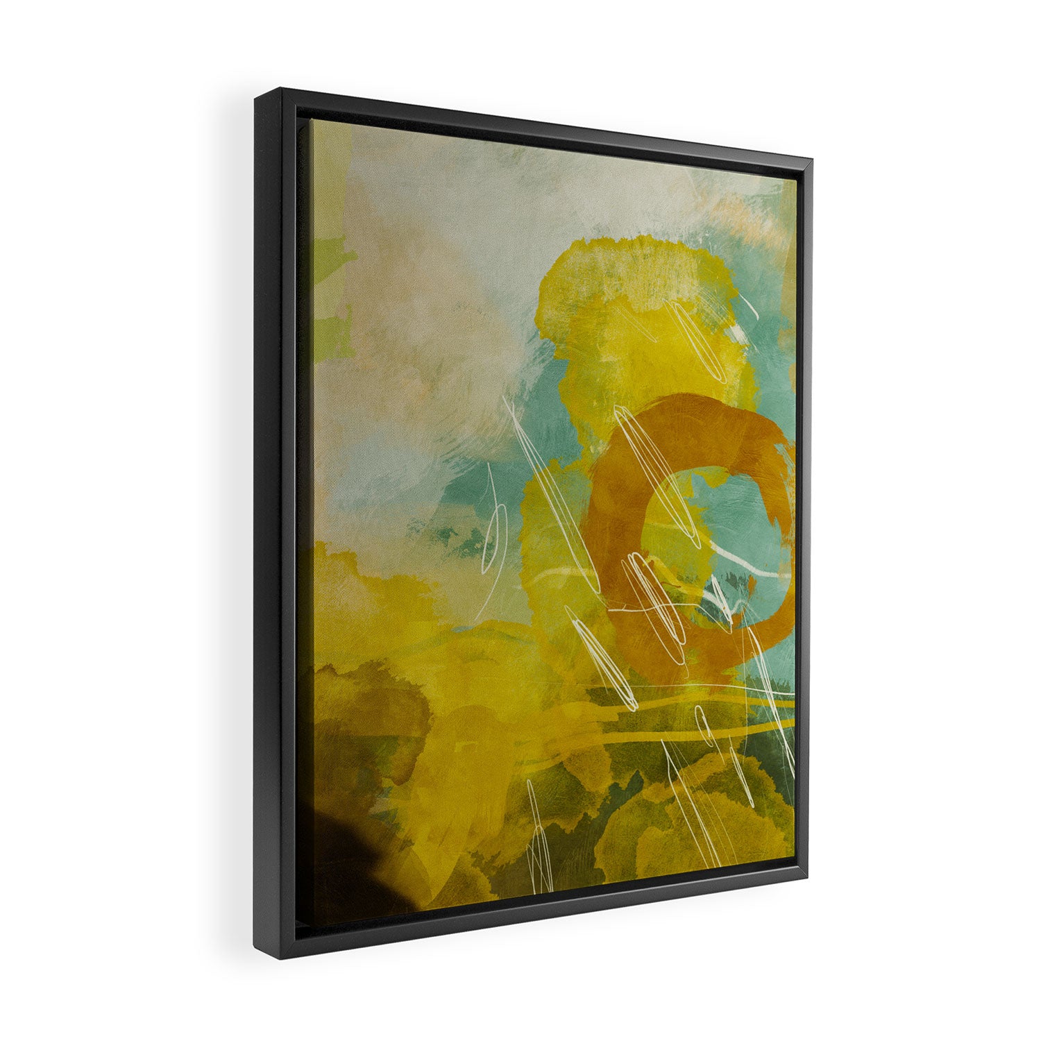 summer landscape 2 triptych abstract art Framed Canvas Print Gallery Image 2