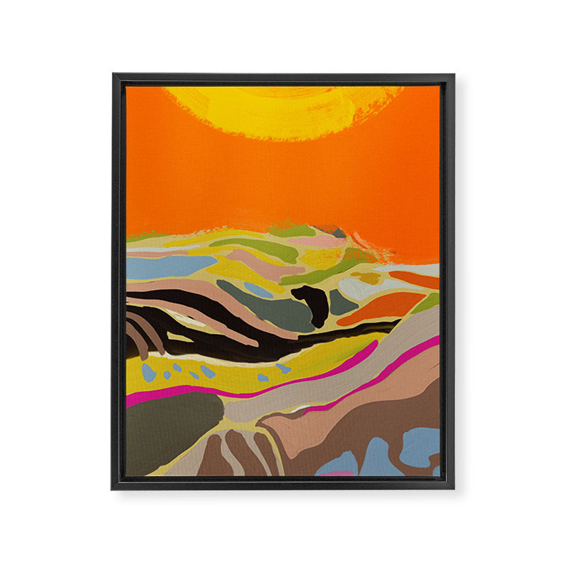 sun hills abstract landscape Framed Canvas Print Gallery Image 6