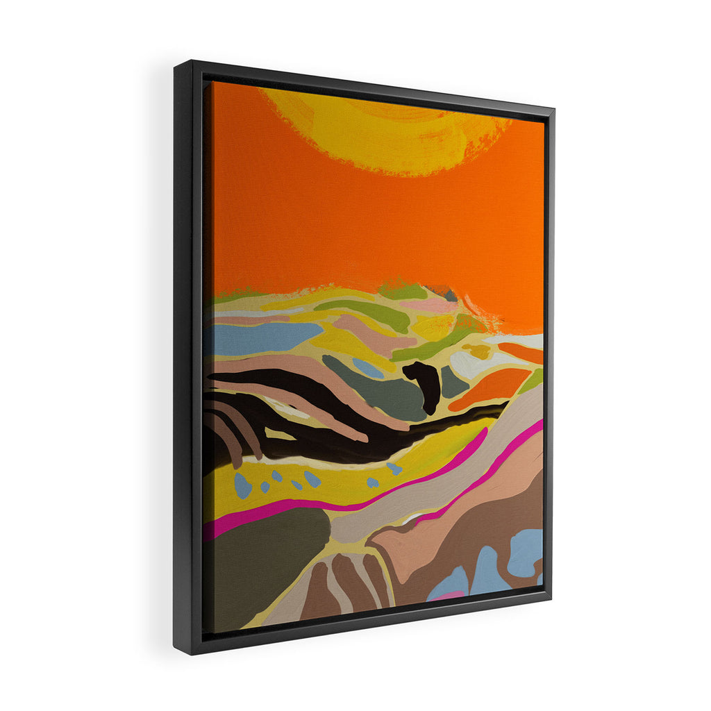 sun hills abstract landscape Framed Canvas Print Gallery Image 2