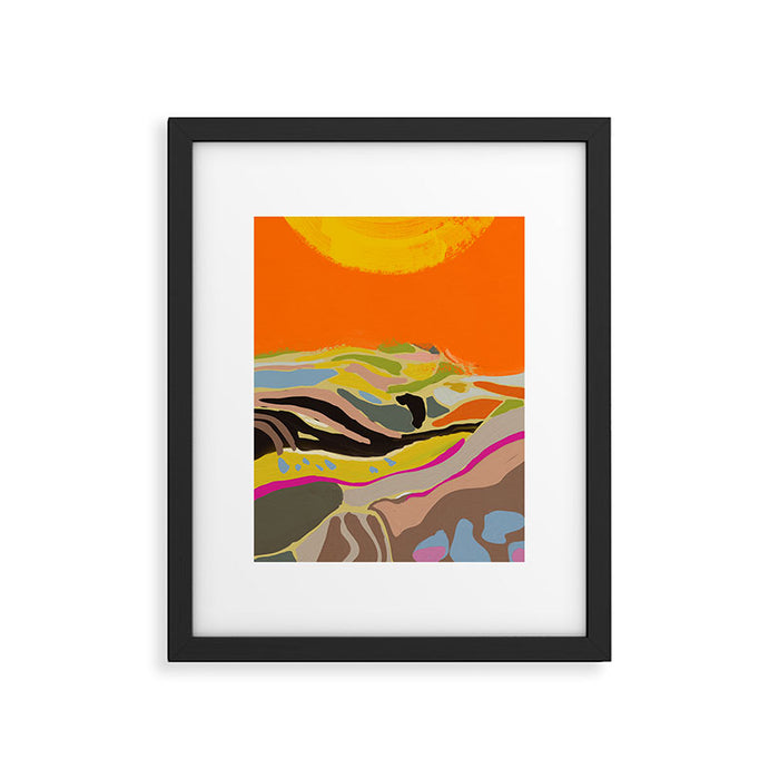 sun hills abstract landscape Framed Art Print Gallery Image 1