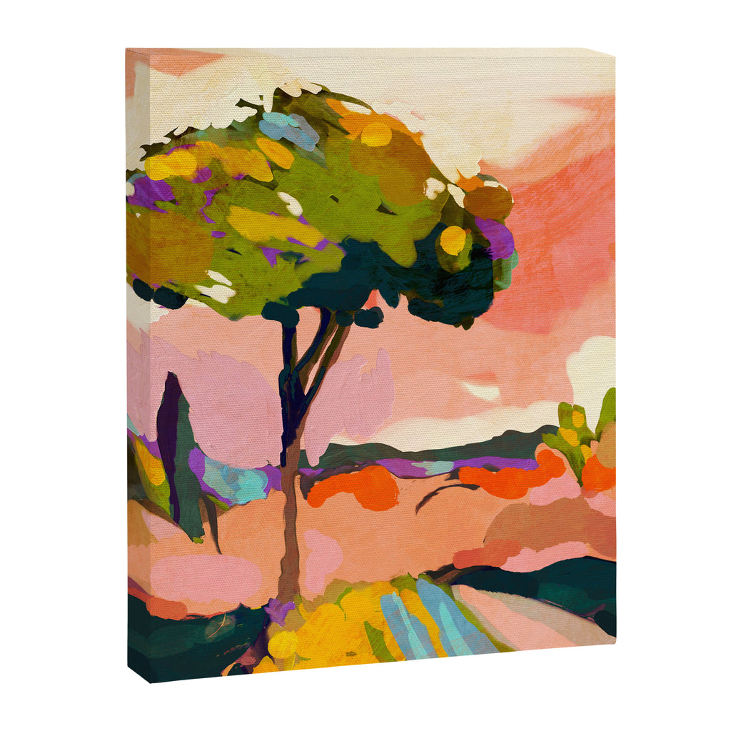sundown with tree landscape Canvas Print Gallery Image 6