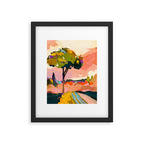 sundown with tree landscape Framed Art Print Gallery Image 5