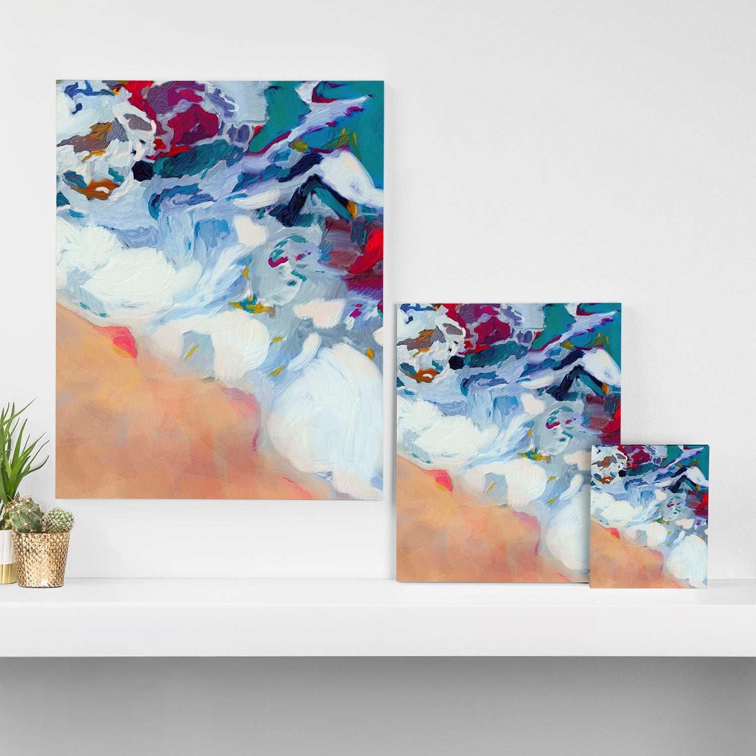 the sea on the beach abstract art Canvas Print Gallery Image 3