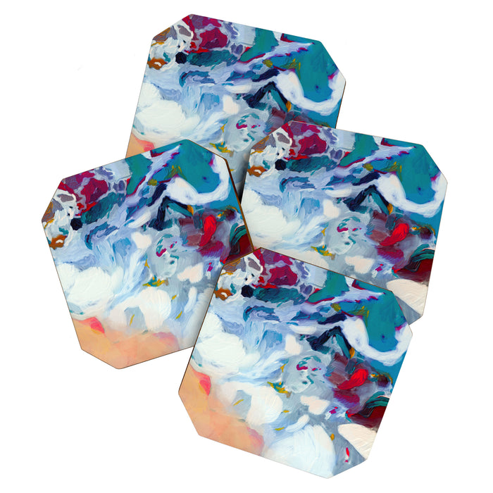 the sea on the beach abstract art Coaster Gallery Image 1