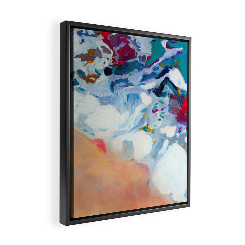 the sea on the beach abstract art Framed Canvas Print Gallery Image 2
