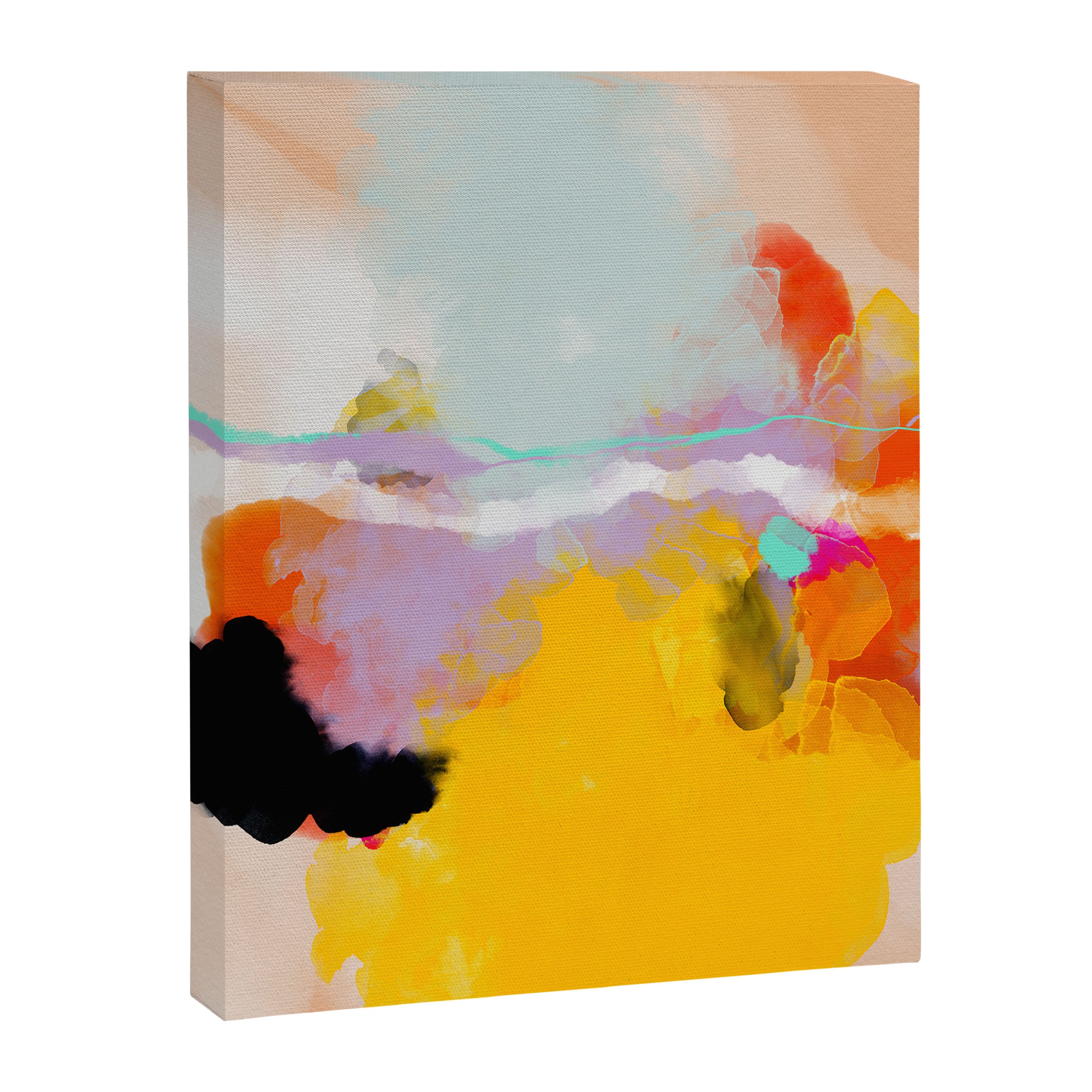 yellow blush abstract Canvas Print Gallery Image 8
