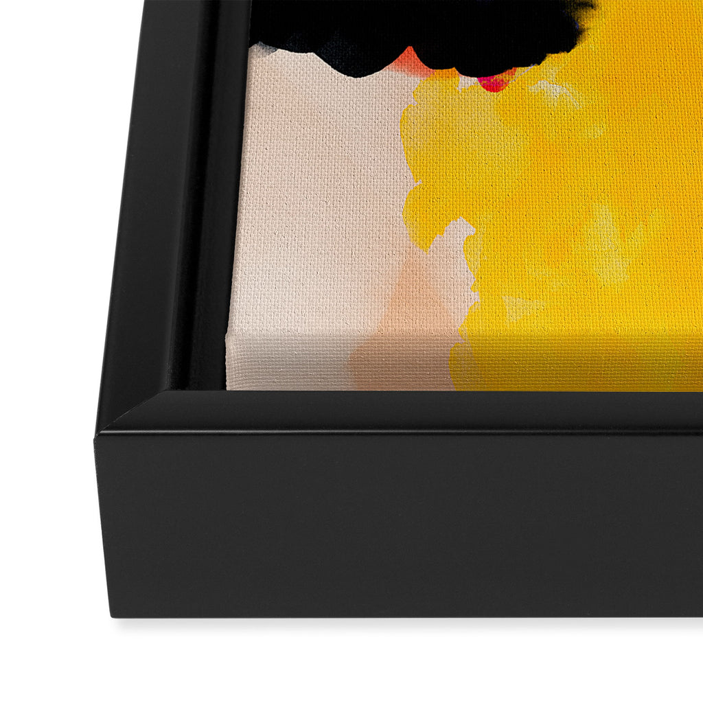 yellow blush abstract Framed Canvas Print Gallery Image 3