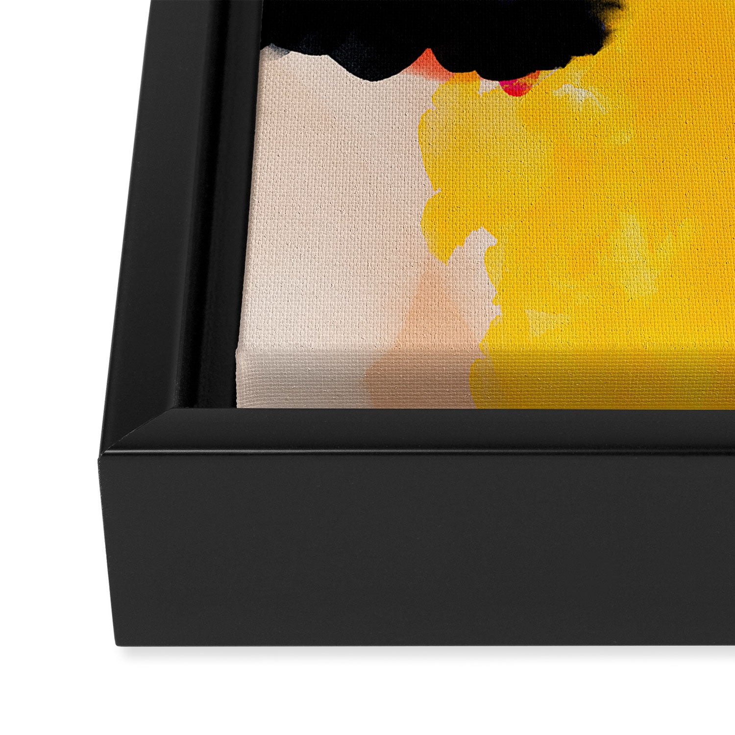 yellow blush abstract Framed Canvas Print Gallery Image 3