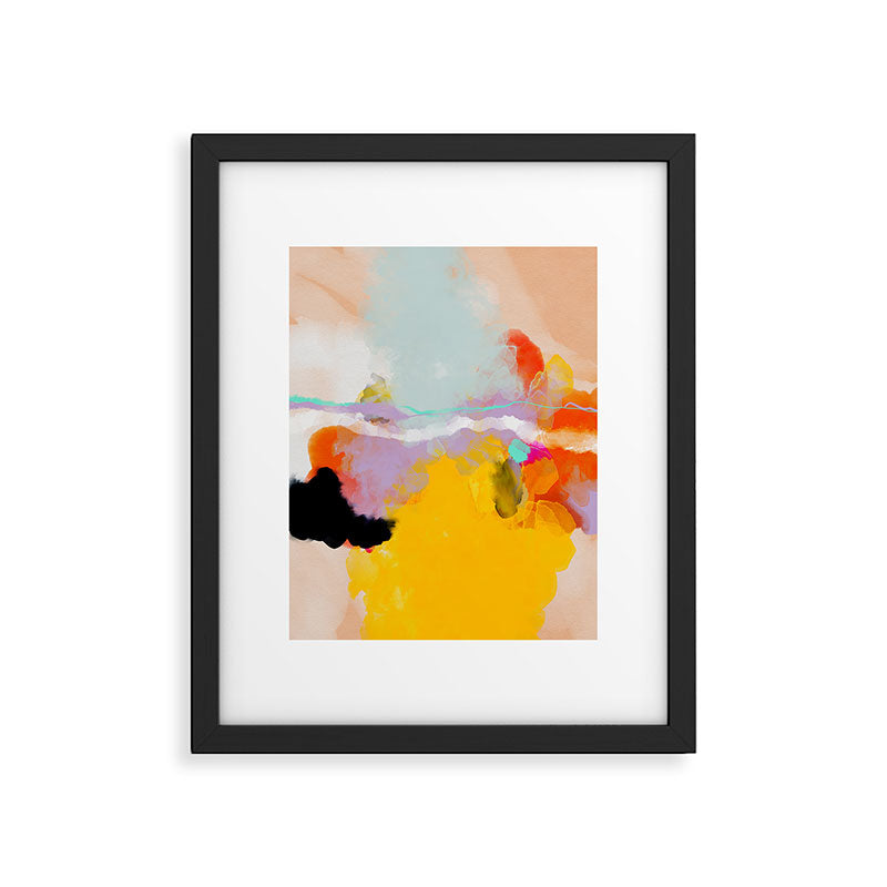 yellow blush abstract Framed Art Print Gallery Image 4