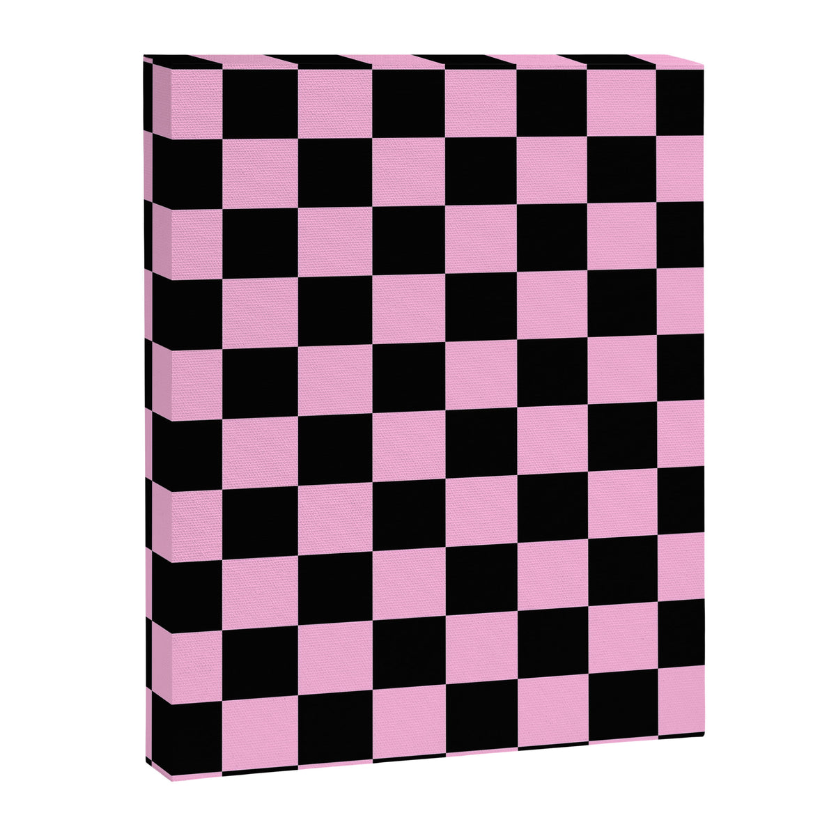 Checkered (Black & Pink Pattern) Canvas Print Gallery Image 8