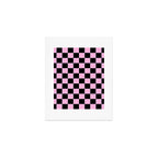 Checkered (Black & Pink Pattern) Art Print Gallery Image 1