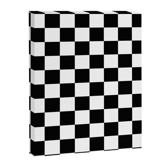 Checkered (Black & White Pattern) Canvas Print Gallery Image 1