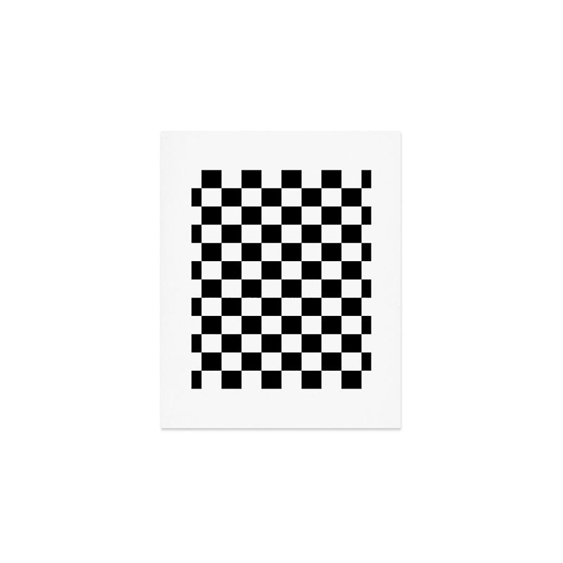 Checkered (Black & White Pattern) Art Print Gallery Image 1