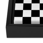 Checkered (Black & White Pattern) Framed Canvas Print Gallery Image 3
