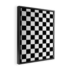 Checkered (Black & White Pattern) Framed Canvas Print Gallery Image 2