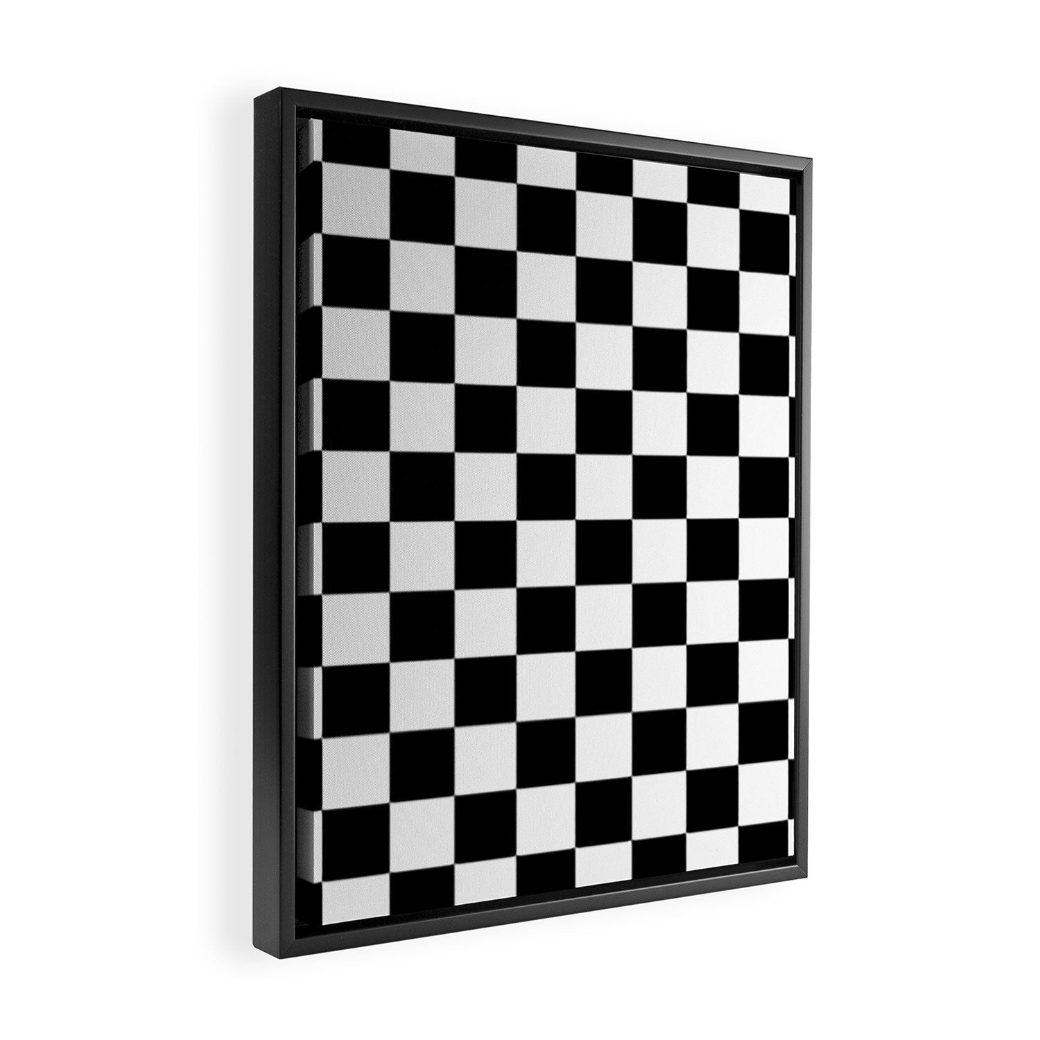 Checkered (Black & White Pattern) Framed Canvas Print Gallery Image 2
