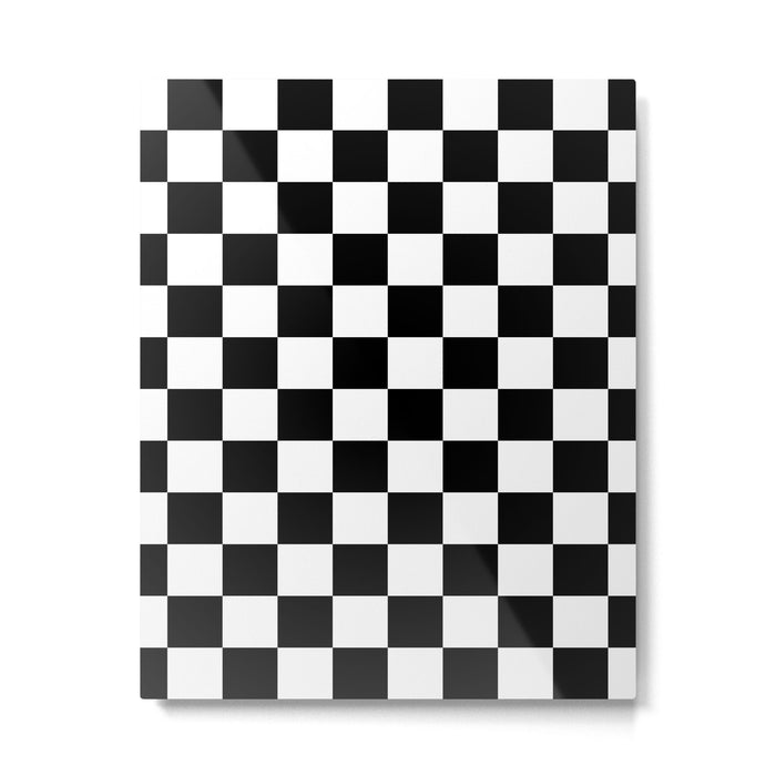 Checkered (Black & White Pattern) Metal Print Gallery Image 1
