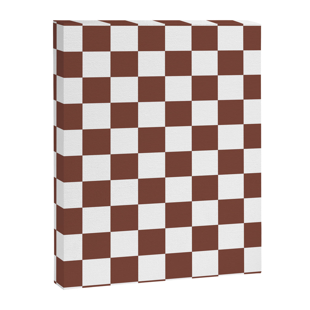 Checkered (Brown & White Pattern) Canvas Print Gallery Image 8
