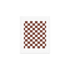 Checkered (Brown & White Pattern) Art Print Gallery Image 1