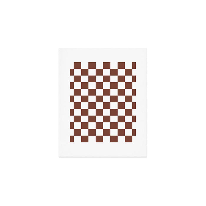 Checkered (Brown & White Pattern) Art Print Gallery Image 1