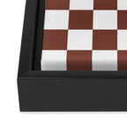 Checkered (Brown & White Pattern) Framed Canvas Print Gallery Image 3