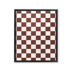 Checkered (Brown & White Pattern) Framed Canvas Print Gallery Image 8
