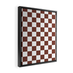 Checkered (Brown & White Pattern) Framed Canvas Print Gallery Image 2