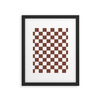 Checkered (Brown & White Pattern) Framed Art Print Gallery Image 6