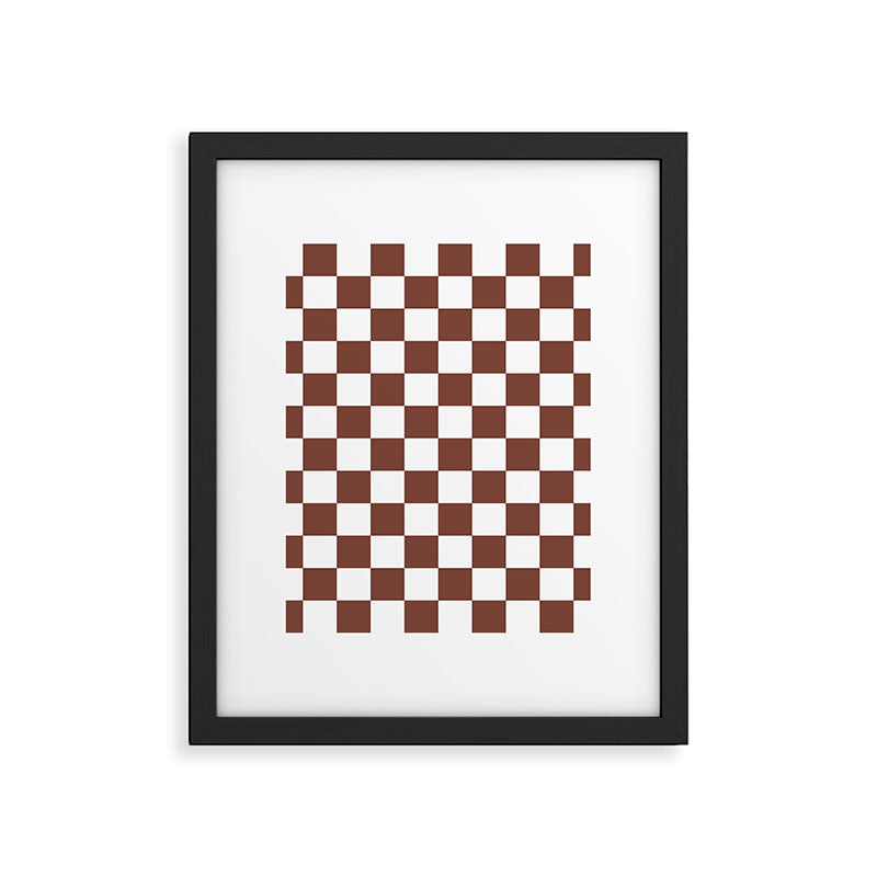 Checkered (Brown & White Pattern) Framed Art Print Gallery Image 6