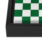 Checkered (Dark Green & White Pattern) Framed Canvas Print Gallery Image 3