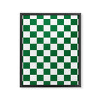 Checkered (Dark Green & White Pattern) Framed Canvas Print Gallery Image 8