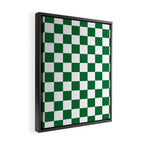 Checkered (Dark Green & White Pattern) Framed Canvas Print Gallery Image 2