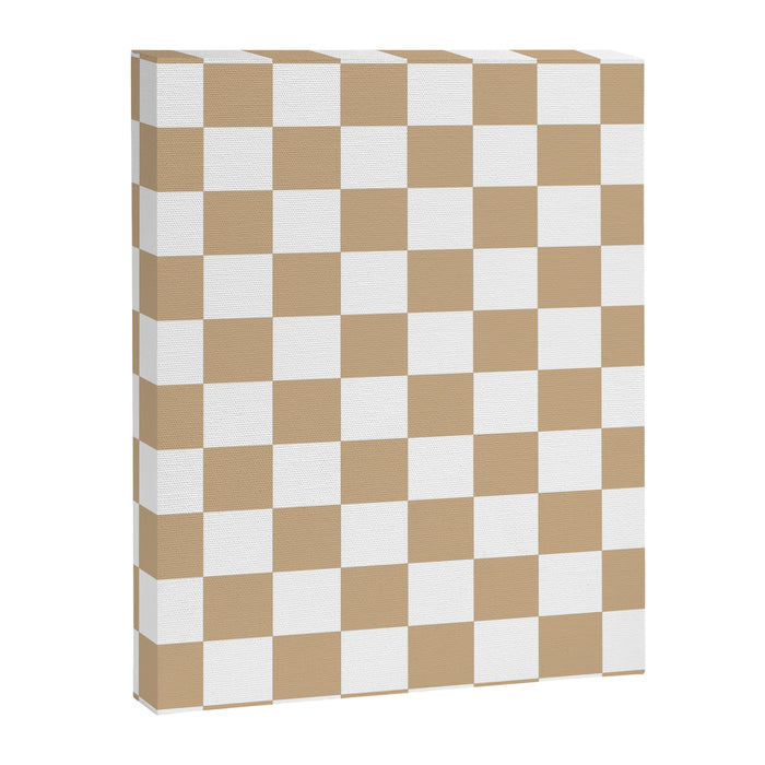 Checkered (Tan & White Pattern) Canvas Print Gallery Image 1