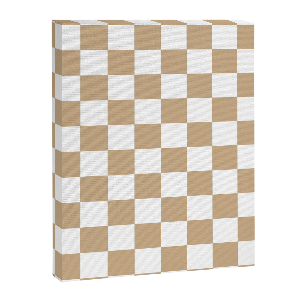 Checkered (Tan & White Pattern) Canvas Print Gallery Image 8