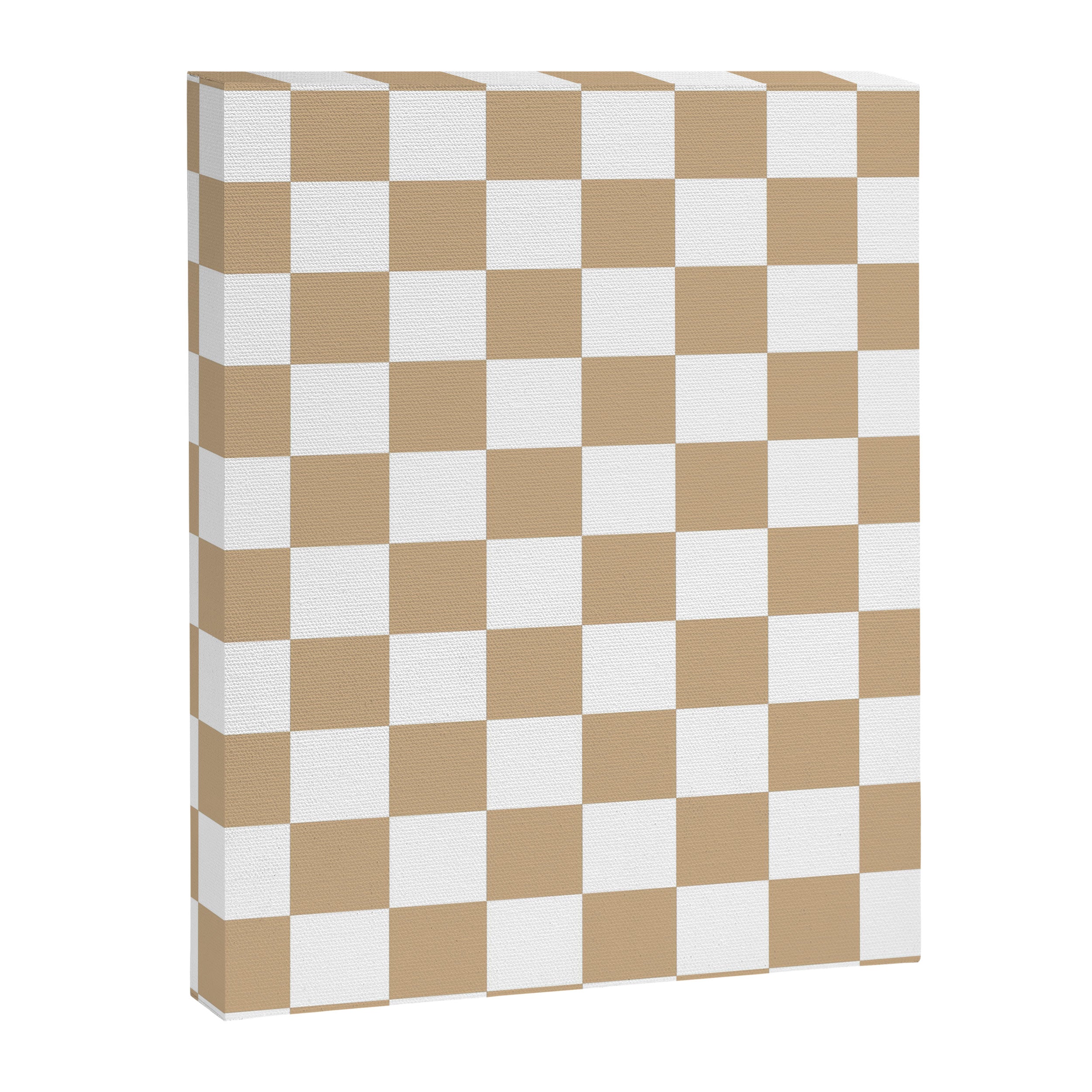 Checkered (Tan & White Pattern) Canvas Print Gallery Image 8