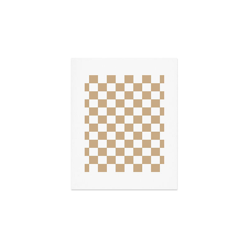 Checkered (Tan & White Pattern) Art Print Gallery Image 1