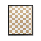 Checkered (Tan & White Pattern) Framed Canvas Print Gallery Image 8