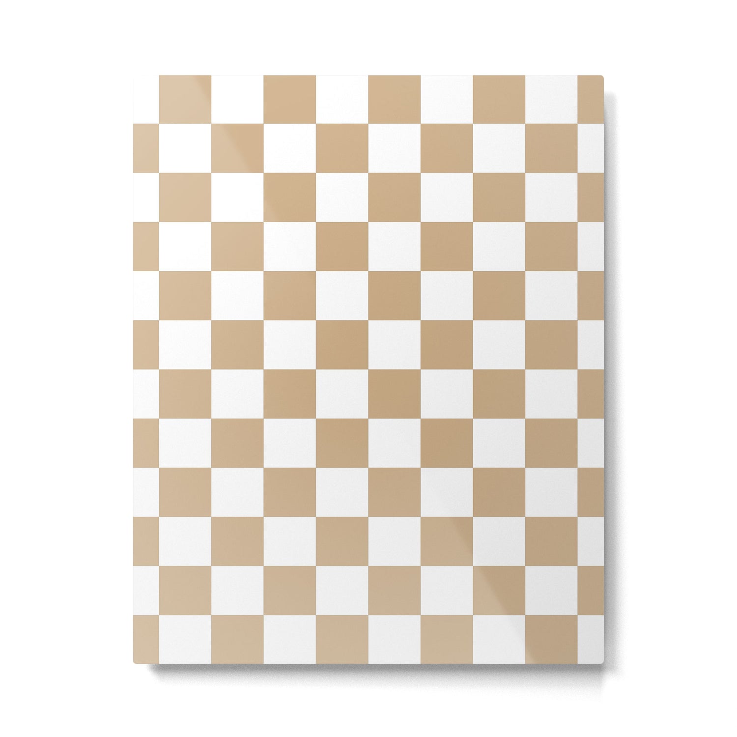 Checkered (Tan & White Pattern) Metal Print Gallery Image 6