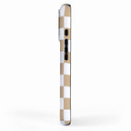 Checkered (Tan & White Pattern) iPhone Case Gallery Image 2