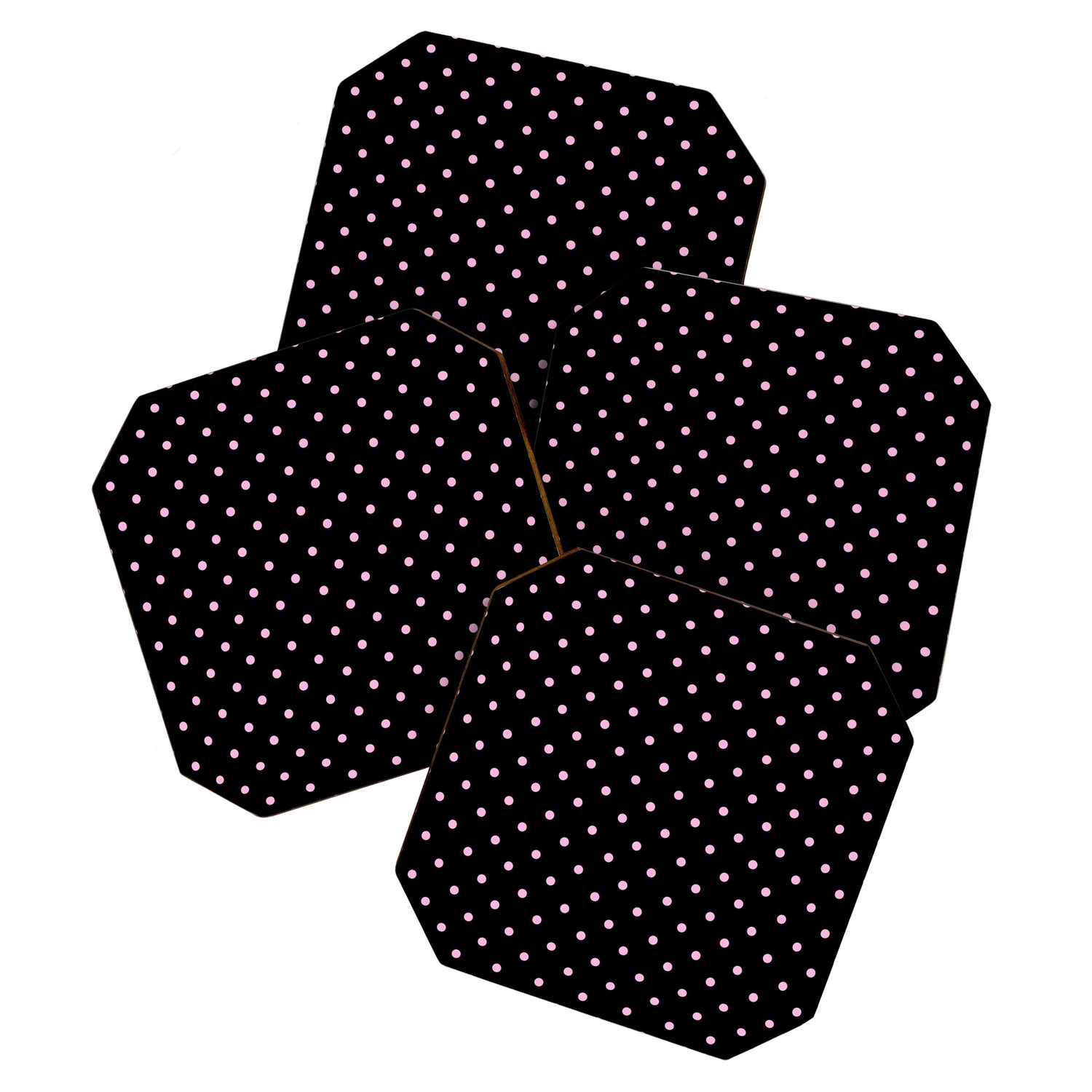 Dotted (Pink & Black Pattern) Coaster Gallery Image 1