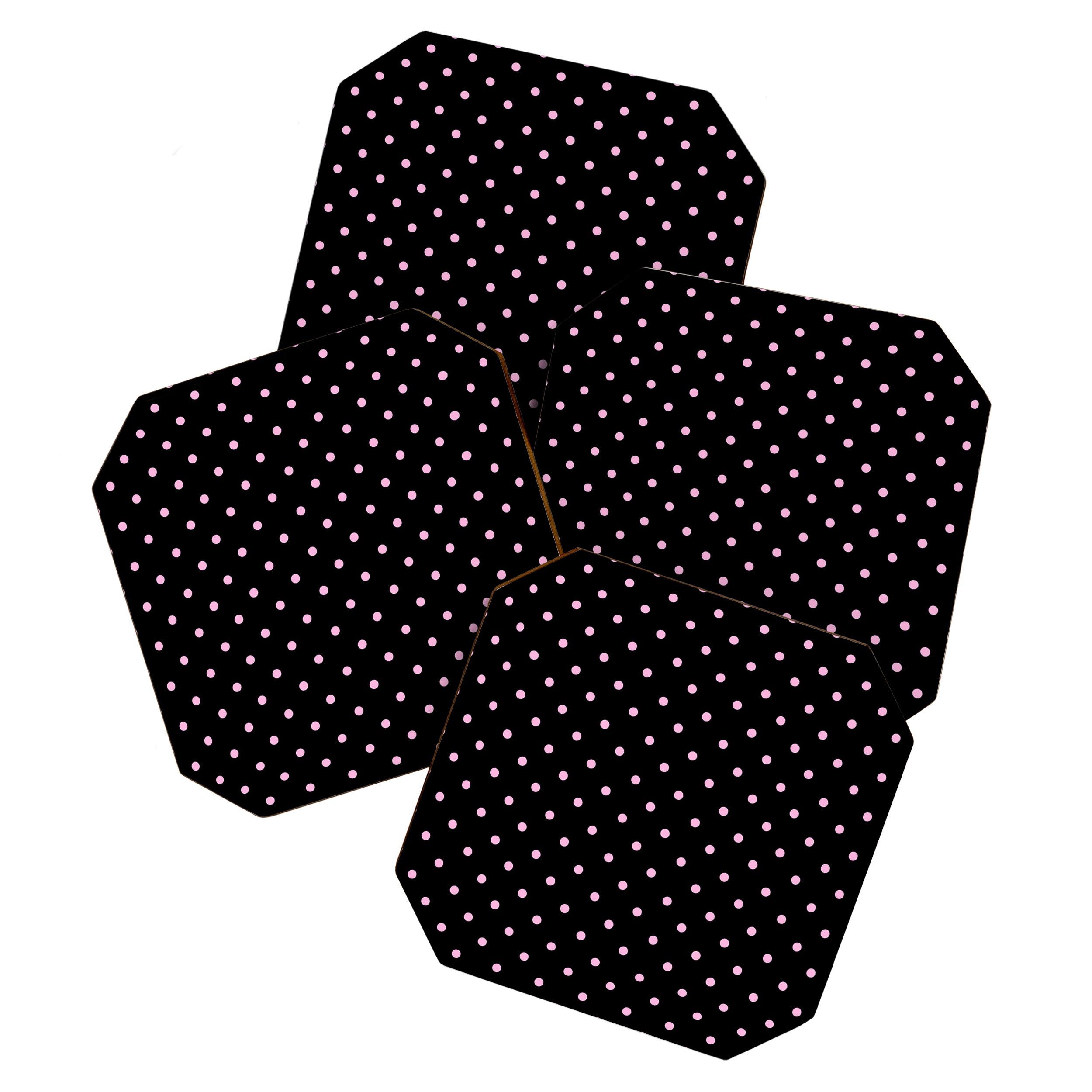 Dotted (Pink & Black Pattern) Coaster Gallery Image 1