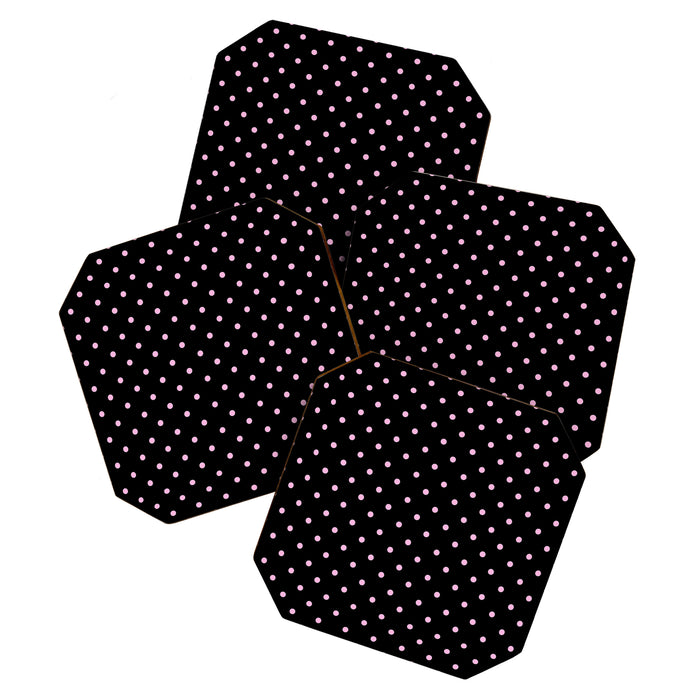 Dotted (Pink & Black Pattern) Coaster Gallery Image 1
