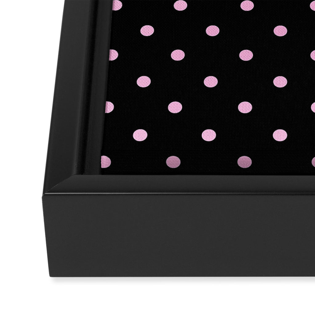 Dotted (Pink & Black Pattern) Framed Canvas Print Gallery Image 3