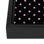 Dotted (Pink & Black Pattern) Framed Canvas Print Gallery Image 3