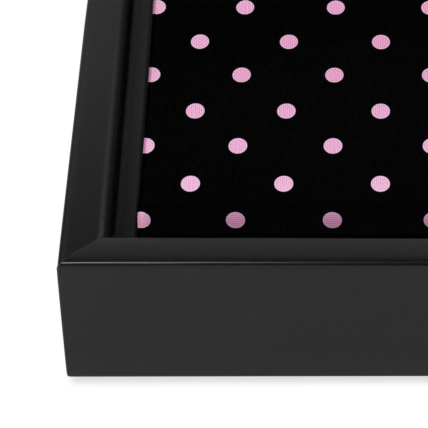 Dotted (Pink & Black Pattern) Framed Canvas Print Gallery Image 3